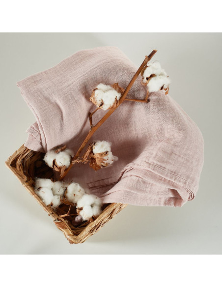 BB-CDSW006,ONINO - Muselina multifunctionala din bumbac 100% organic, HUG.me, Warm Peach, x1 bucata, 120 x 120 cm, certificata G