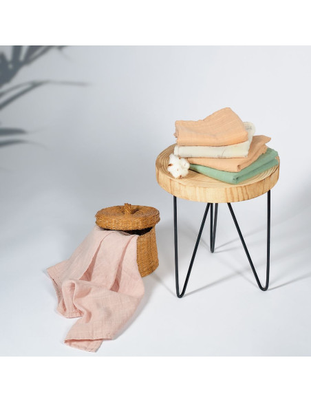 BB-CDSW006,ONINO - Muselina multifunctionala din bumbac 100% organic, HUG.me, Warm Peach, x1 bucata, 120 x 120 cm, certificata G