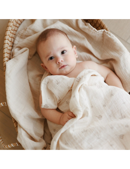 BB-CDSW009,ONINO - Muselina multifunctionala din bumbac 100% organic, SNUGGLE.me, Pure Life, x1 bucata, 120 x 120 cm, certificat