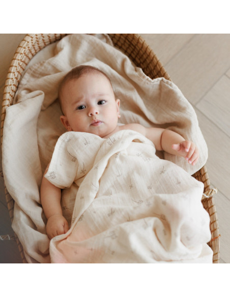 BB-CDSW009,ONINO - Muselina multifunctionala din bumbac 100% organic, SNUGGLE.me, Pure Life, x1 bucata, 120 x 120 cm, certificat