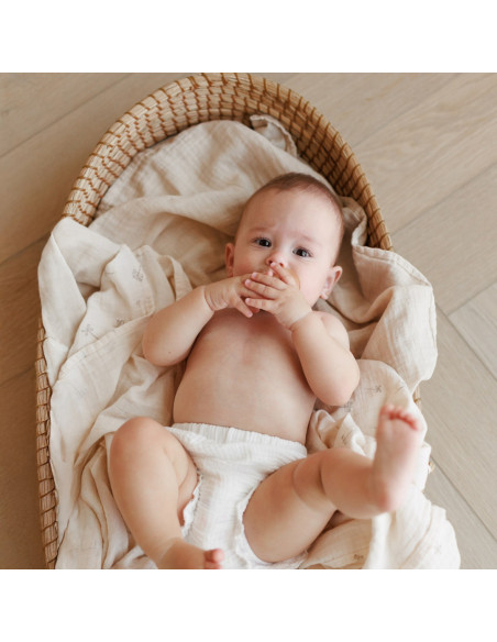 BB-CDSW009,ONINO - Muselina multifunctionala din bumbac 100% organic, SNUGGLE.me, Pure Life, x1 bucata, 120 x 120 cm, certificat