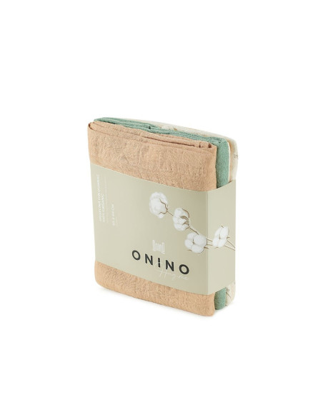 BB-CDSW008,ONINO - Muselina multifunctionala din bumbac 100% organic, HUG.me, Pure Nature, x3 bucati, 60 x 60 cm, certificata GO