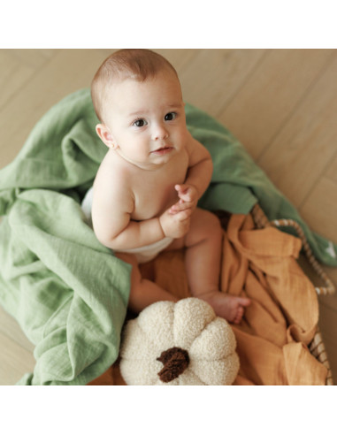 BB-CDSW008,ONINO - Muselina multifunctionala din bumbac 100% organic, HUG.me, Pure Nature, x3 bucati, 60 x 60 cm, certificata GO