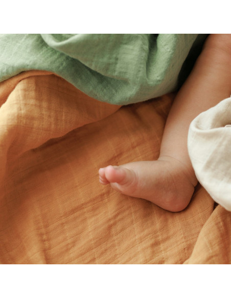 BB-CDSW008,ONINO - Muselina multifunctionala din bumbac 100% organic, HUG.me, Pure Nature, x3 bucati, 60 x 60 cm, certificata GO