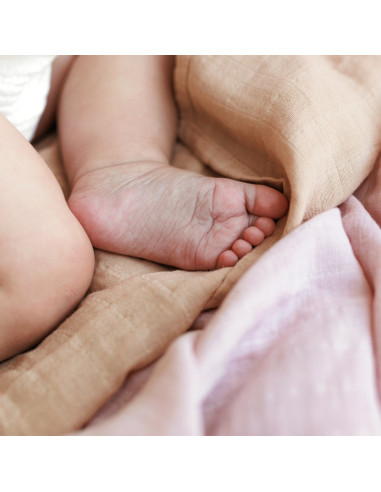 BB-CDSW007,ONINO - Muselina multifunctionala din bumbac 100% organic, HUG.me, Pure Bloom, x3 bucati, 60 x 60 cm, certificata GOT