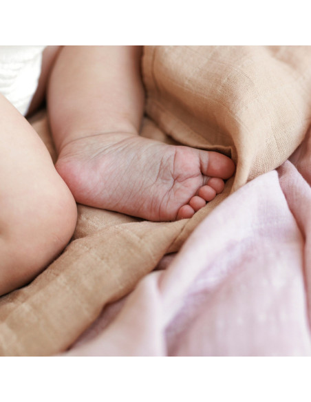 BB-CDSW007,ONINO - Muselina multifunctionala din bumbac 100% organic, HUG.me, Pure Bloom, x3 bucati, 60 x 60 cm, certificata GOT