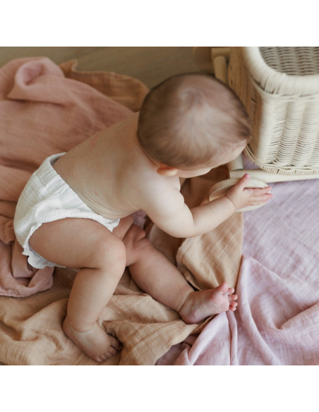 BB-CDSW007,ONINO - Muselina multifunctionala din bumbac 100% organic, HUG.me, Pure Bloom, x3 bucati, 60 x 60 cm, certificata GOT