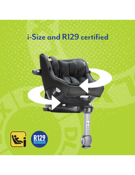 BB-GC2302AAIRO000,Graco - Scaun auto Turn2Me 360° DLX Iron, 40-105 cm, certificata R129 si testat ADAC