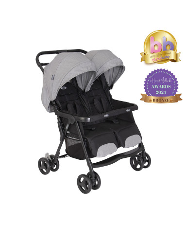 BB-GS1217AASTG000,Graco - Carucior de gemeni DuoRider Steeple Gray