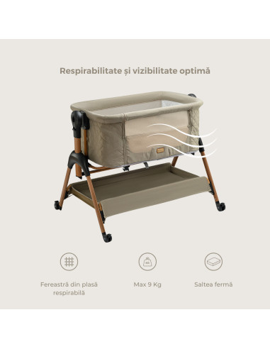 BB-B15,ONINO - Patut co-sleeper NEST.me, Misty Taupe