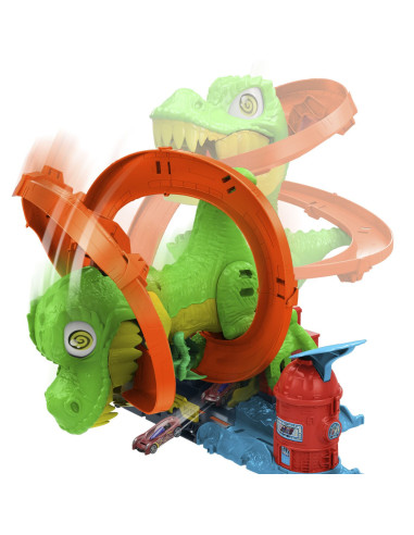 MTJBM73,Hot Wheels City Set Statia De Pompieri Si Batalia Cu Trex