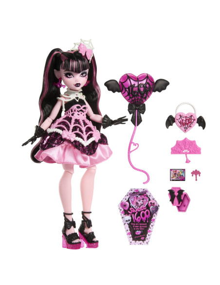MTJBG74,Monster High Ziua De Nastere Dulce Si Infricosatoare Papusa Draculaura Cu Accesorii