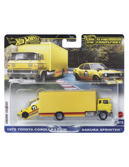 MTFLF56_JBM34,Hot Wheels Transportator Sakura Sprinter Cu Masinuta Toyota Corolla Levin Scara 1 La 64