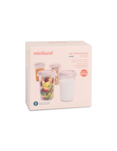 TN-89527,Set 4 recipiente gradate Miniland Candy 330 ml