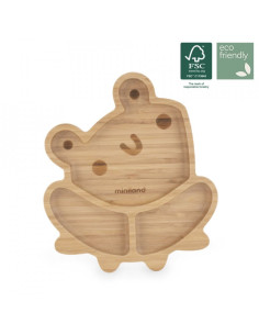 TN-89472,Farfuriuta compartimitata cu baza din silicon Miniland Frog
