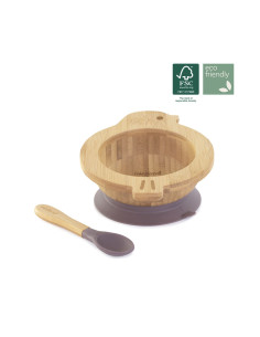 TN-89471,Set lingurita si bol Miniland Bamboo Chick FCS100%