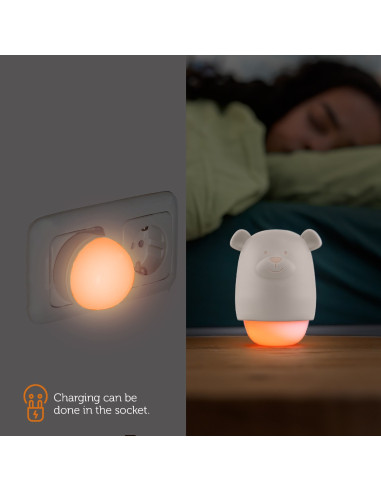 ZA-BENNY-03,Lampa de veghe cu senzor de lumina Benny the Bear, Zazu Kids, Maro