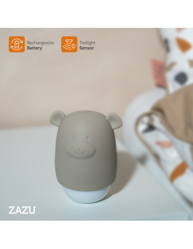 ZA-BENNY-01,Lampa de veghe cu senzor de lumina Benny the Bear, Zazu Kids, Bej