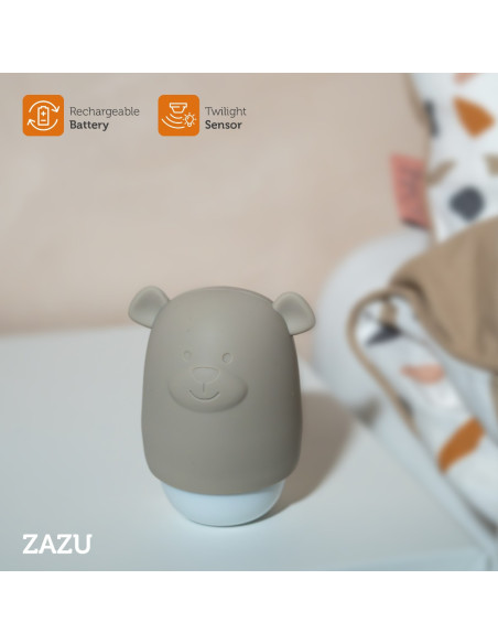 ZA-BENNY-01,Lampa de veghe cu senzor de lumina Benny the Bear, Zazu Kids, Bej