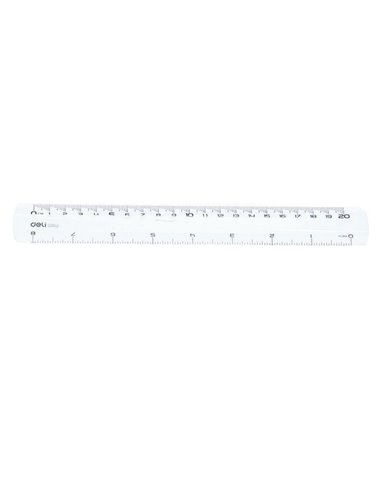 Rigla Deli Transparenta Deli, 20 cm