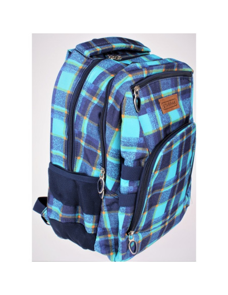 G354,Ghiozdan Starpak Chequer1, gradinita, ecosez, albastru, 388323