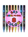 M1514,Marker UNI Posca PC-3ML, varf rotund, 0.9-1.3mm, set 8 culori cu sclipici