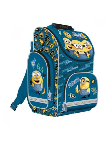 G664,Ghiozdan St.Majewski Minions, 37 cm, rigid, albastru, 644139