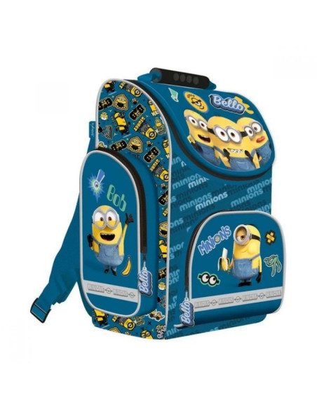 G664,Ghiozdan St.Majewski Minions, 37 cm, rigid, albastru, 644139