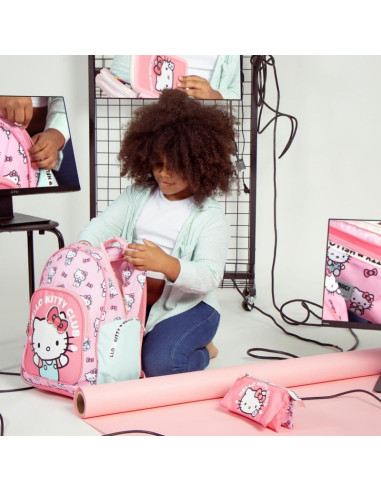 P4569,Penar neechipat Cerda HelloKitty, 1 fermoar, 3 compartimente, 22.5x11.5x2cm, 493634