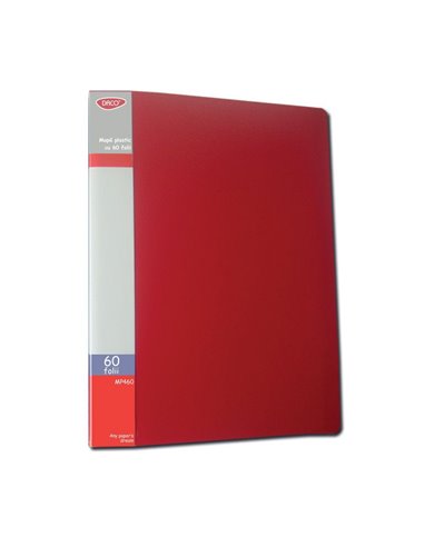 Mapa plastic A4 cu 60 de folii Daco MP460R, Rosu