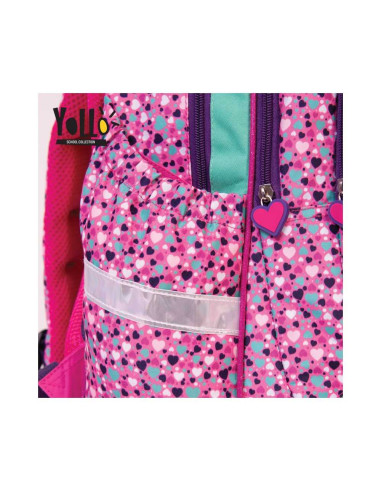 YL026,Ghiozdan anatomic YOLLO YL026, 38 cm, Motiv butterfly