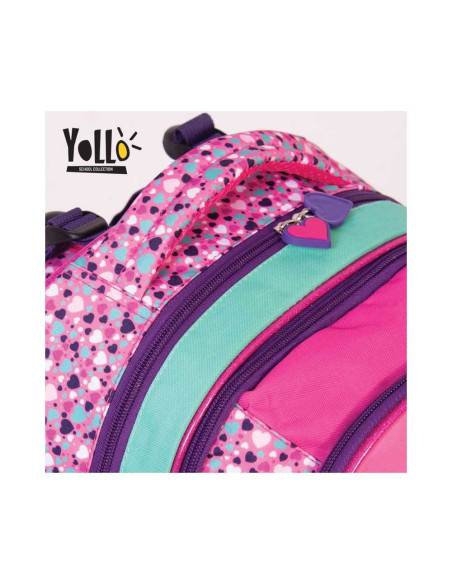 YL026,Ghiozdan anatomic YOLLO YL026, 38 cm, Motiv butterfly