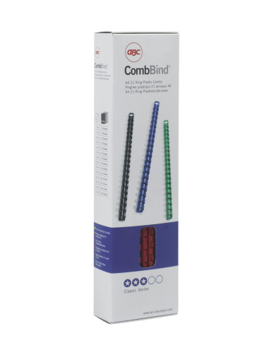 GBC4028174,Inel plastic GBC pentru 45 coli, 8 mm, Negru, 100 buc/cutie