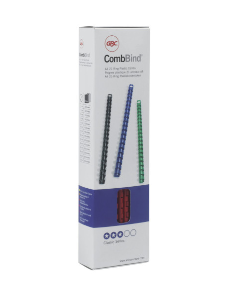 GBC4028174,Inel plastic GBC pentru 45 coli, 8 mm, Negru, 100 buc/cutie