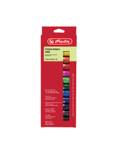 400198400,Set 12 creioane tempera solida Herlitz, 10 g, 12 culori