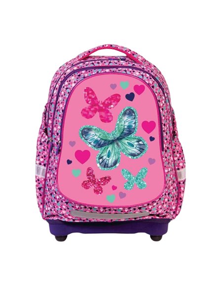 Ghiozdan anatomic YOLLO, motiv BUTTERFLY, 38 cm