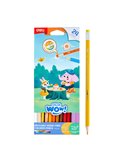 Creioane colorate din plastic cu radiera DELI ColorWow, 24 culori