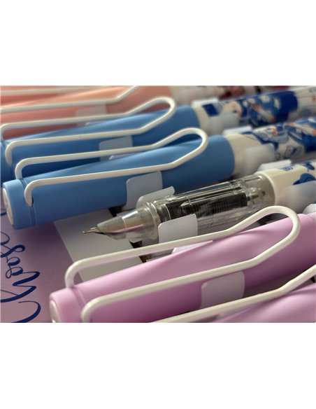 Set 12 stilouri din plastic cu cerneala termosensibila si penita ascunsa 16310, Culori asortate