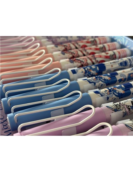 Set 12 stilouri din plastic cu cerneala termosensibila si penita ascunsa 16310, Culori asortate