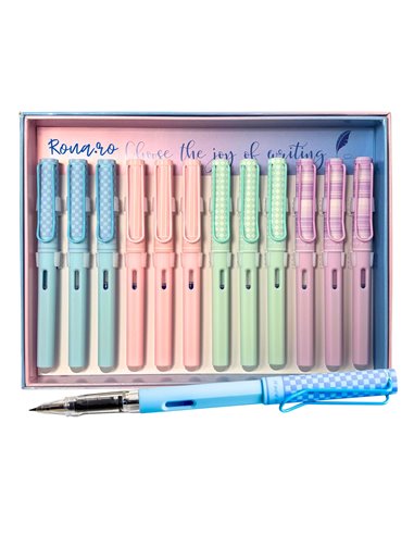 Set 12 stilouri din plastic cu cerneala termosensibila si penita ascunsa 16321, Culori asortate