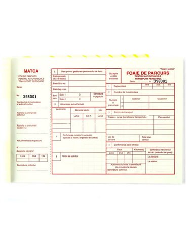 Foi parcurs persoane A4 cu orientare vedere, hartie offset de 54g/mp, 100 file