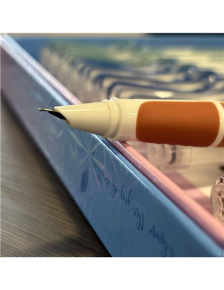 Set 12 stilouri din plastic cu cerneala termosensibila si penita ascunsa 16323, Culori asortate