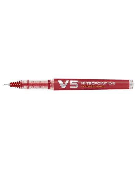 Roller reincarcabil Pilot V5 Hi-Tecpoint, 0.5 mm, rosu