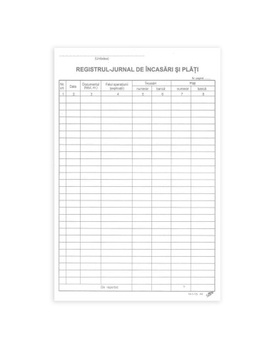 TP000018,Registru jurnal de incasari si plati