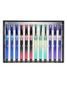 Set 12 stilouri metalice cu cerneala termosensibila si penita ascunsa 30023M, Culori asortate