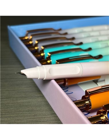 Set 12 stilouri metalice cu cerneala termosensibila si mecanism 16335, Culori asortate