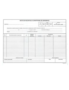 Nota receptie constatare diferente fara tva autocopiativa