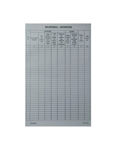 Registru inventar vertical