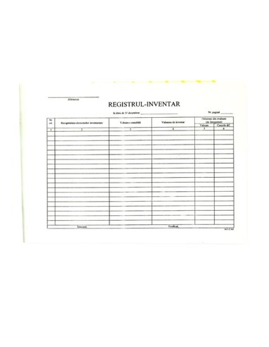 Registru inventar orizontal, 31 decembrie