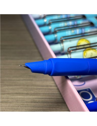 Set 12 stilouri din plastic cu cerneala termosensibila si mecanism 16347, Motiv astronaut